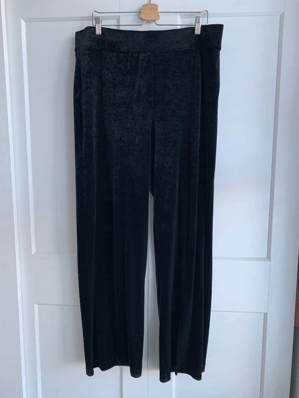 Spanx Velvet Wide Leg High Waist Pant Size XL in black